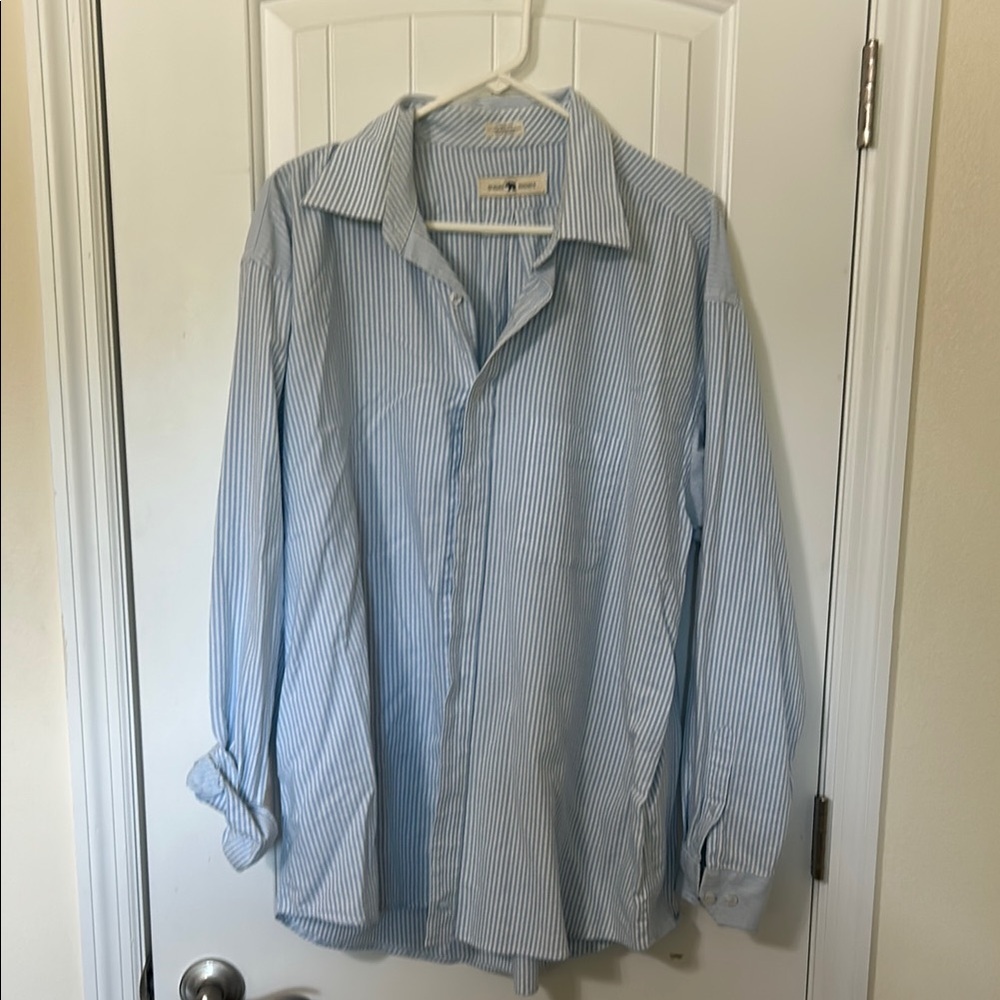 Blue Casual Button Down Shirt with Relaxed Fit